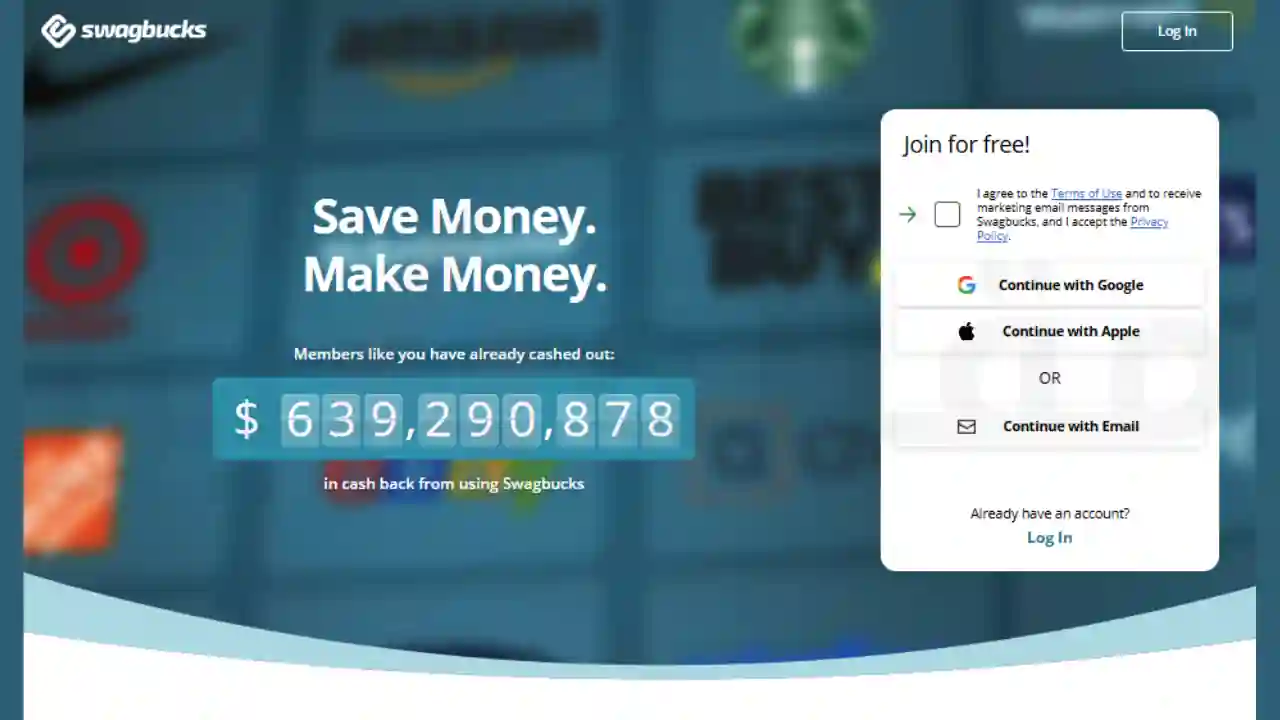 تطبيق ربح المال عن طريق مشاهدة الإعلانات Swagbucks