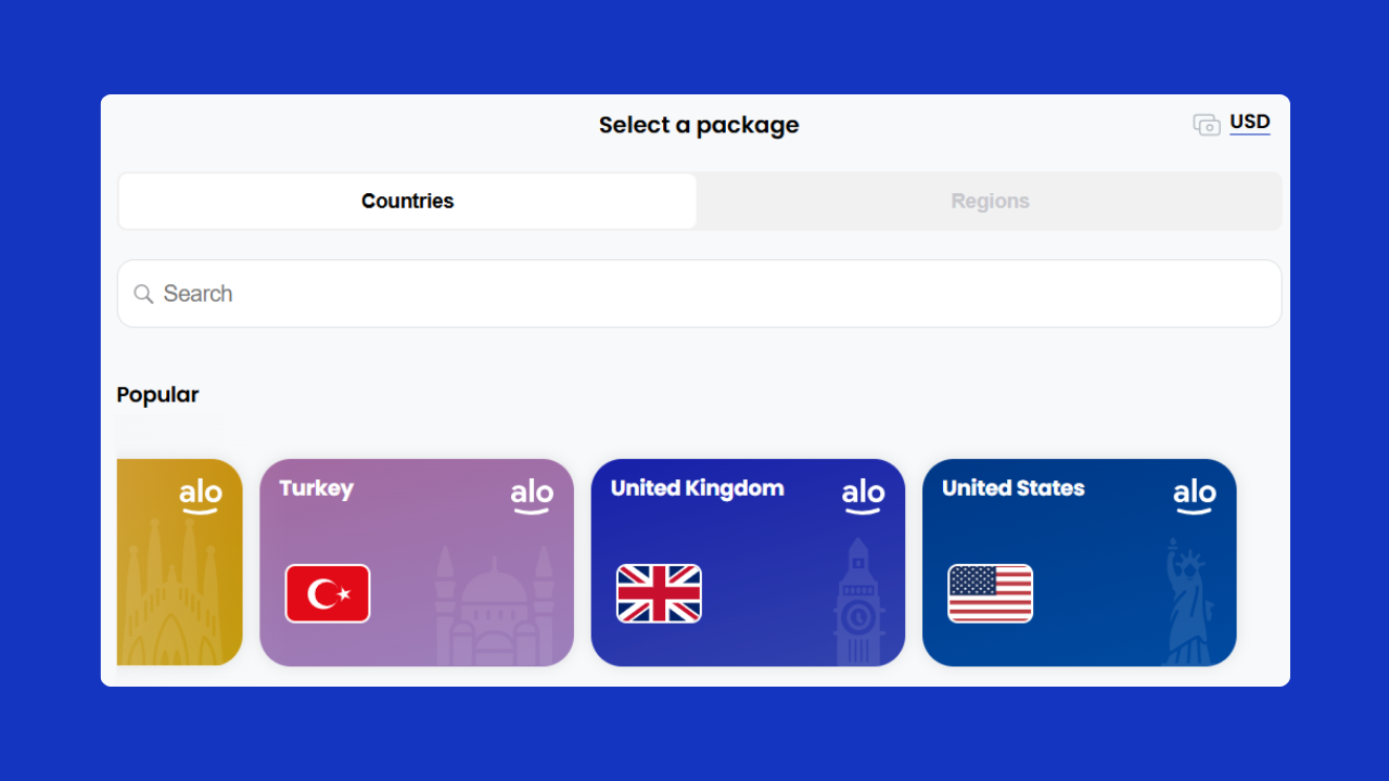 اختر البلد التي تريد شراء رقم بها