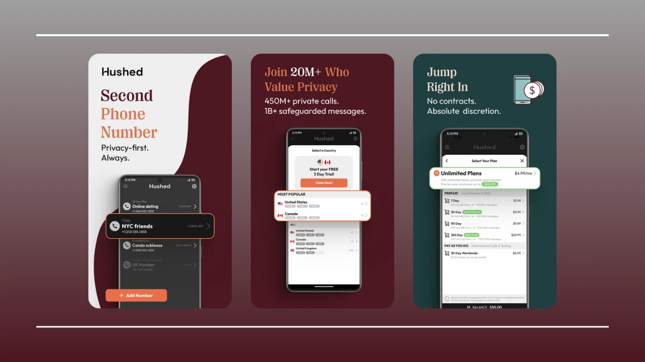 أفضل موقع رقم امريكي تلكرام Hushed