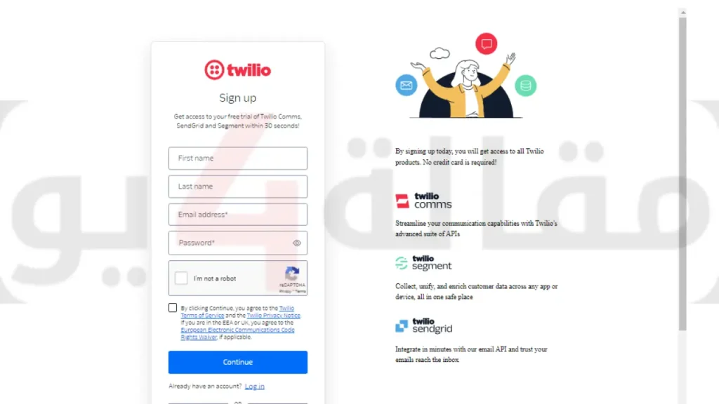 الحصول على رقم امريكي مجاني Twilio