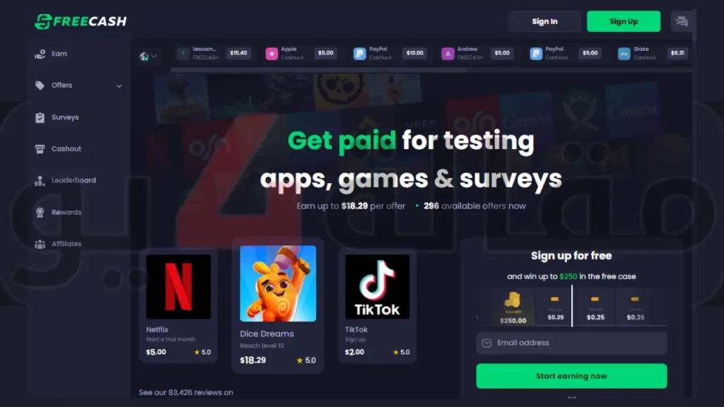 موقع Freecash من أقوى مواقع ربح البيتكوين كل 5 دقائق