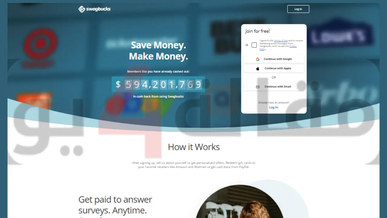 موقع مشاهدة اعلانات وربح المال Swagbucks